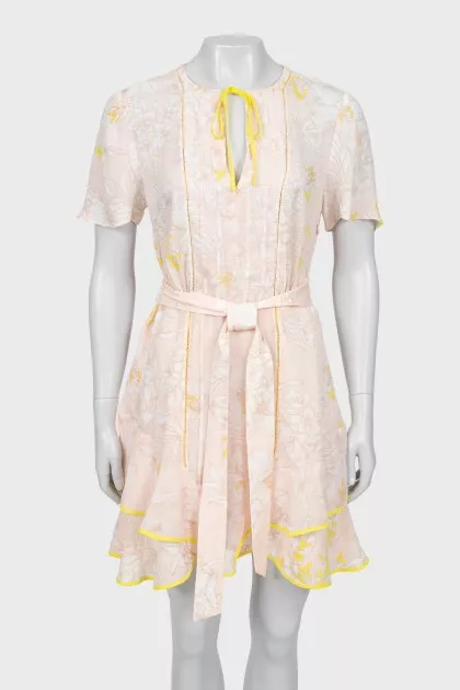 Floral dress with tie