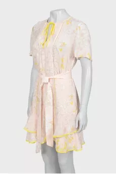 Floral dress with tie