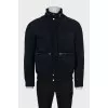 Men's dark blue sheepskin coat