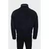 Men's dark blue sheepskin coat