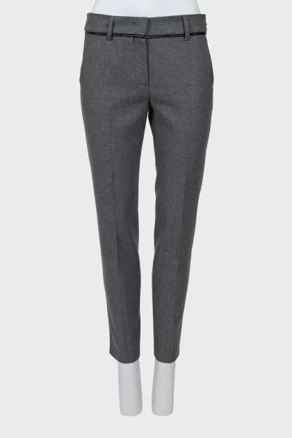 Gray tapered trousers