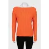 Orange knitted sweater