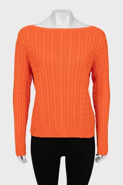 Orange knitted sweater