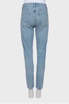 Light blue jeans with embroidery