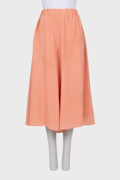 Orange silk culottes