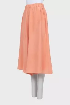 Orange silk culottes