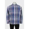 Men's plaid shirt with logo