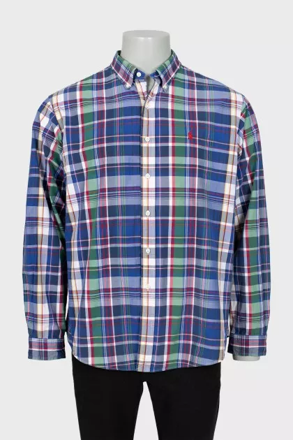 Men's plaid shirt with logo