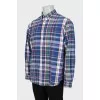 Men's plaid shirt with logo