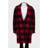 Two-tone check coat