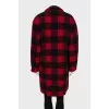 Two-tone check coat