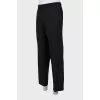 Men's black straight-fit trousers