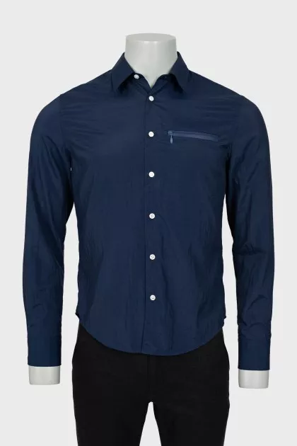 Men's blue fitted shirt