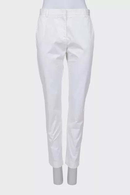 White slim fit trousers