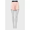 Silk shorts with logo waistband