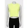Light green top with brand logo