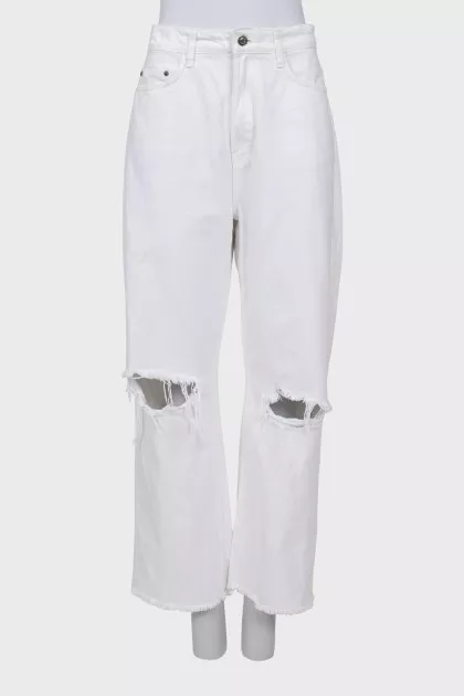 White palazzo jeans