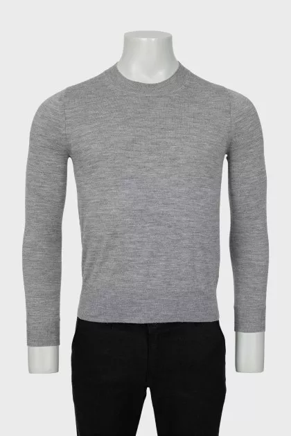 Men's gray wool jumper