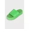 Men's green leather flip-flops