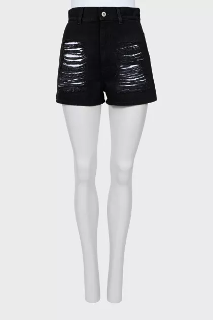 Black shorts with tag