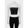Eco-leather top with embossing
