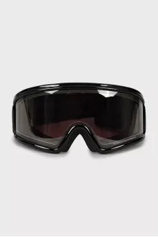 Ski mask with logo on strap