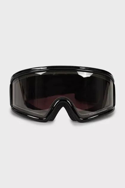 Ski mask with logo on strap