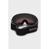 Ski mask with logo on strap