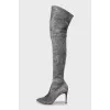 Gray suede boots