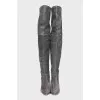 Gray suede boots