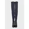 Blue leather boots