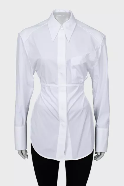 White shirt with open back