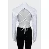 White shirt with open back