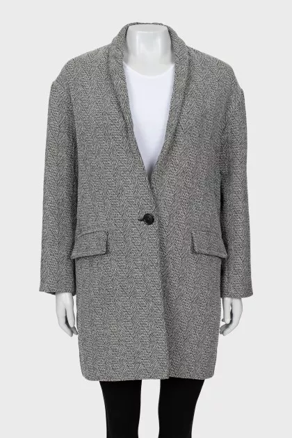 Black and white printed coat