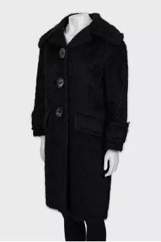 Wool coat with large buttons
