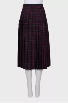 Pleated wool skirt