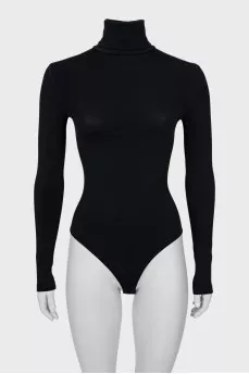 Black bodysuit with high neck