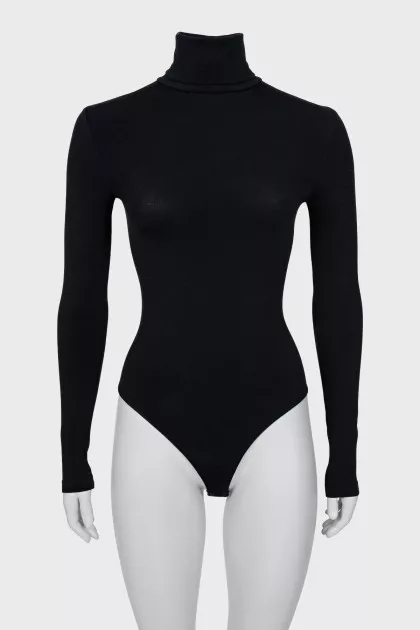 Black bodysuit with high neck