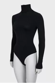 Black bodysuit with high neck