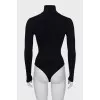 Black bodysuit with high neck