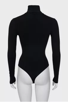 Black bodysuit with high neck