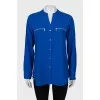 Blue straight fit blouse