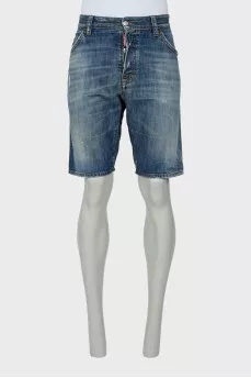 Men's button down denim shorts