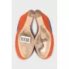 Suede woven wedge shoes