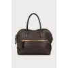Brown leather tote bag