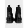 Black leather Chelsea boots