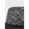 Wool hat with leopard print