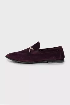 Men's purple suede moccasins