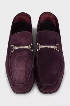 Men's purple suede moccasins