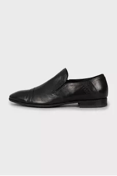 Men's black leather shoes